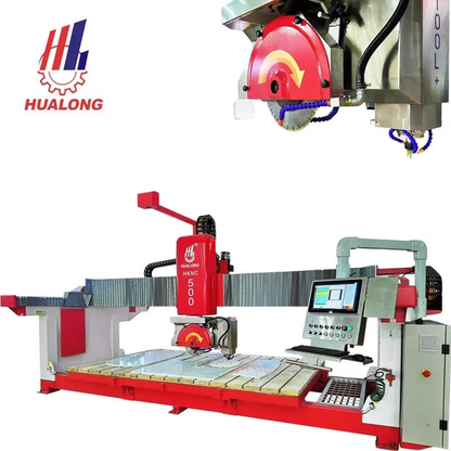 HUALONG Machinery 5 Axis Stone CNC Bridge for Granite and Marble Automatic Processing