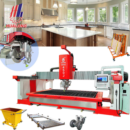 HUALONG Machinery 5 Axis Stone CNC Bridge for Granite and Marble Automatic Processing