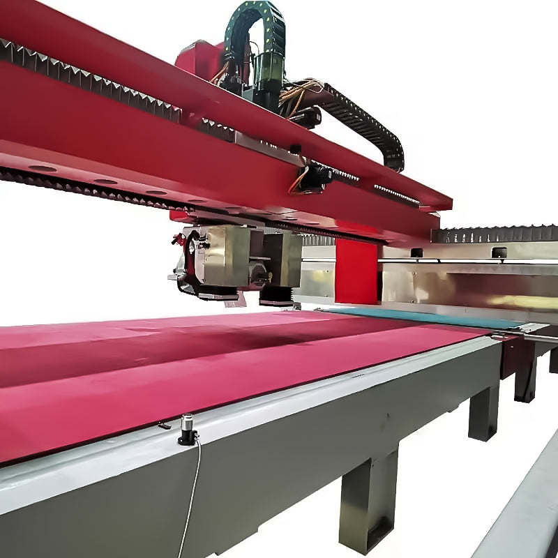 HKNC-400L CNC bridge saw with conveyor for stone edge grinding line