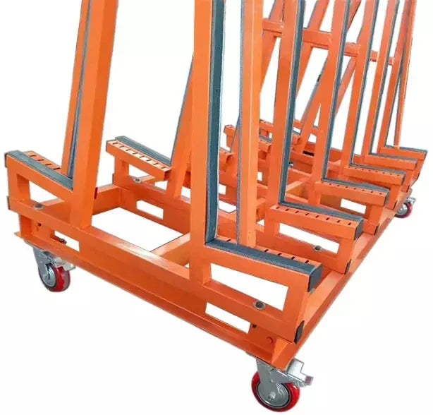 HSE-24 stone slab storage rack with ratchet securing bars